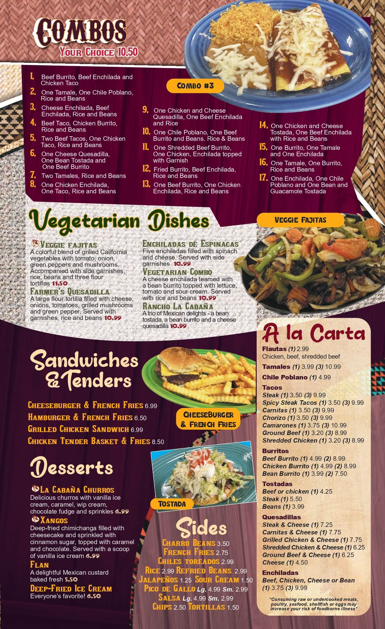 Menu - La Cabaña Mexican Restaurant